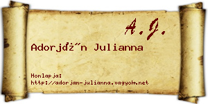 Adorján Julianna névjegykártya