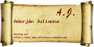 Adorján Julianna névjegykártya